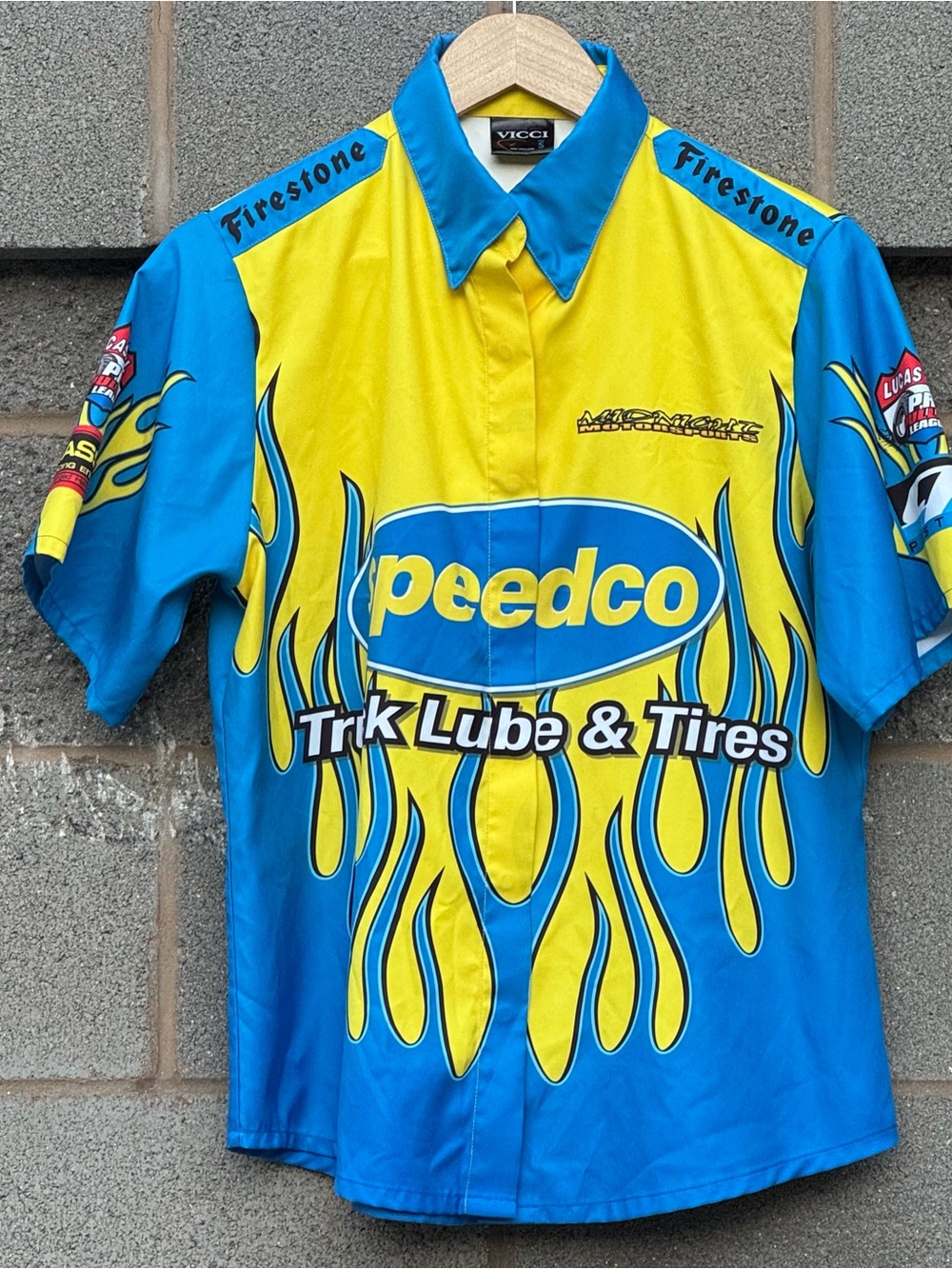 Men’s Y2K Vintage Vicci Speedco Racing Button Up Shirt Small